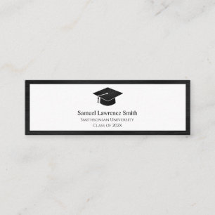 Modern Graduate Class of Name Card Insert Black
