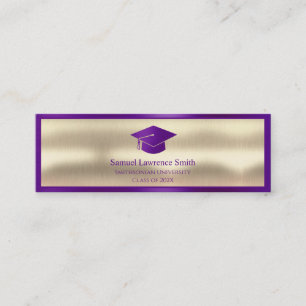 Modern Graduate Class of Name Insert Purple Gold