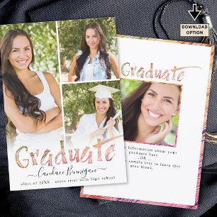 Modern Graduate Colourful Brushstroke 4 Photos Announcement