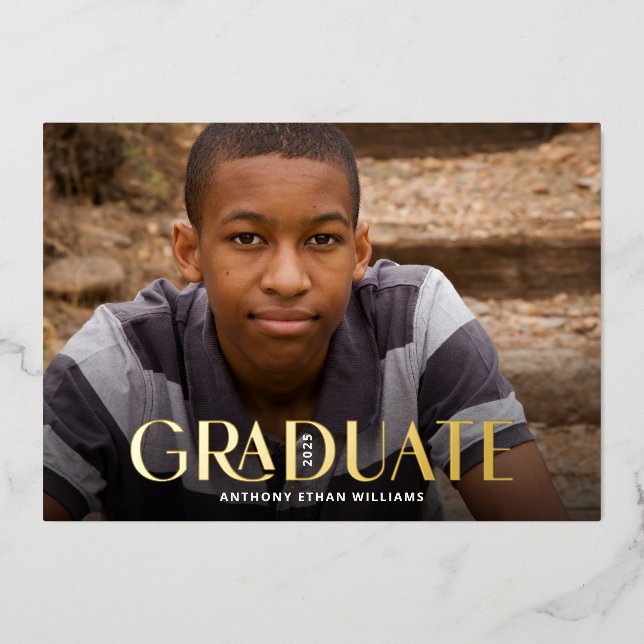 Modern Graduate Gold Foil Graduation Party (Front)