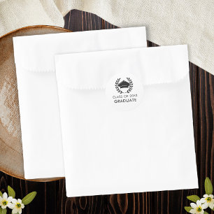 Modern Graduate Grad Cap Class of 2024 Graduation Classic Round Sticker