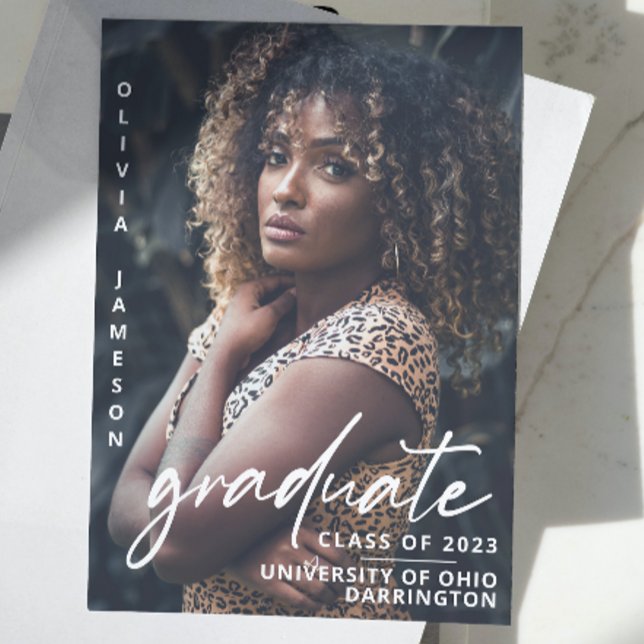 Modern Graduate Handwritten Script | Photo Postcard (Creator Uploaded)