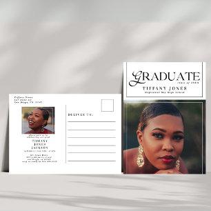 Modern Graduate Magazine Photo Graduation Party Postcard