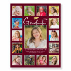 Modern Graduate Maroon Burgundy 15 Photo Collage
