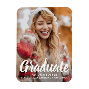 Modern Graduate Overlay Photo Graduation Magnet