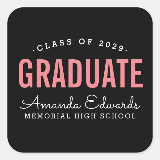 Modern Graduate Personalised Graduation Stickers (Front)