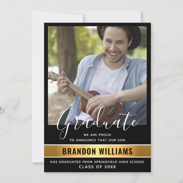Modern Graduate Photo Announcement & Party Invite (Front)