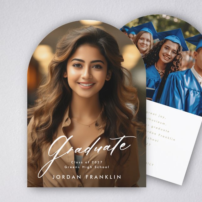 Modern Graduate Photo Arch Graduation Announcement (Creator Uploaded)