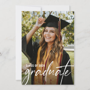 Modern Graduate Photo Bachelor of Science Invitation
