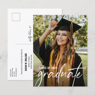 Modern Graduate Photo Bachelor of Science Invite