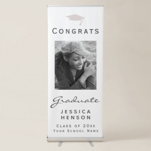 Modern Graduate Photo Congrats Graduation Retractable Banner