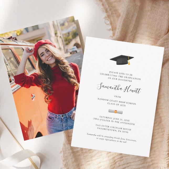 Modern Graduate Photo Graduation 2025 Party Invitation (Elegant Photo Graduation 2025 Party Invitation)