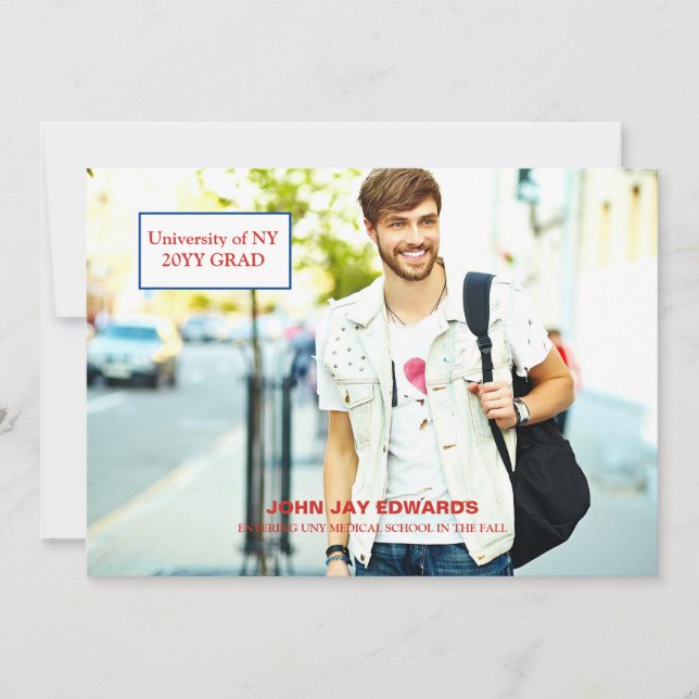 Modern Graduate Photo Graduation Announcement (Front)