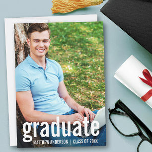 Modern Graduate Photo Graduation Announcement Card