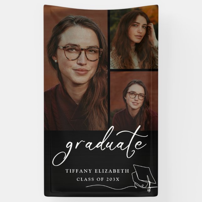 Modern Graduate  Photo Graduation Banner (Vertical)