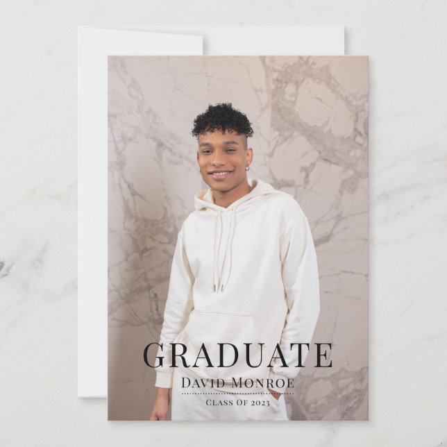 Modern Graduate Photo Graduation  Invitation (Front)