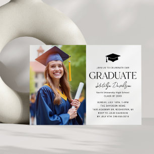 Modern Graduate Photo Graduation Invitation