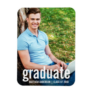 Modern Graduate Photo Graduation Magnet