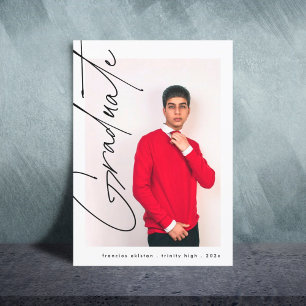 Modern Graduate Photo High School Graduation Announcement