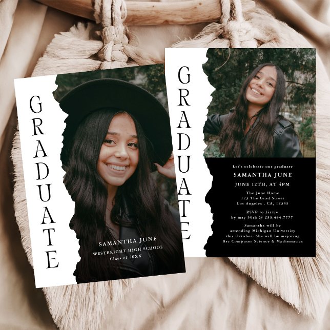 Modern Graduate Photo Magazine Graduation Party Invitation (Creator Uploaded)