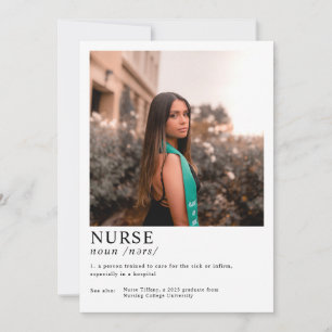 Modern Graduate Photo RN Nurse Graduation Party Invitation