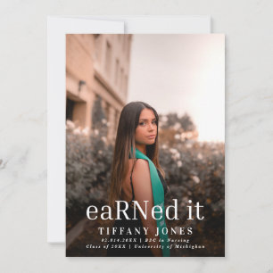 Modern Graduate Photo RN Nurse Graduation Party Invitation