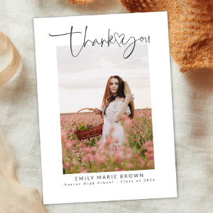 Modern Graduate Photo Thank you  Card
