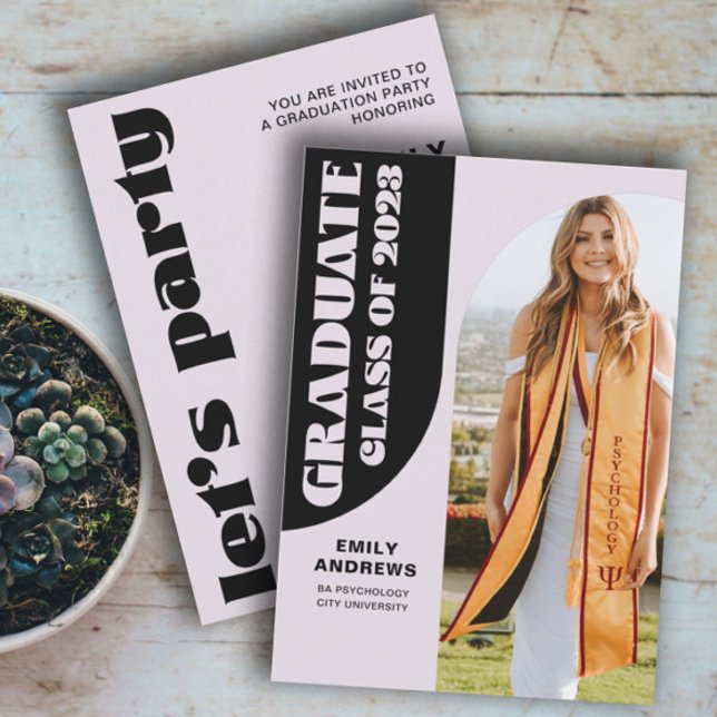 Modern Graduate Purple Arch & Photo Grad Party  Invitation (Creator Uploaded)