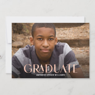 Modern Graduate Rose Gold Overlay Graduation Party Invitation