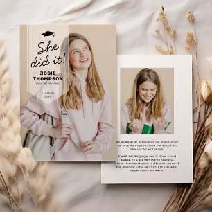 Modern Graduate Sash Photo Graduation Announcement