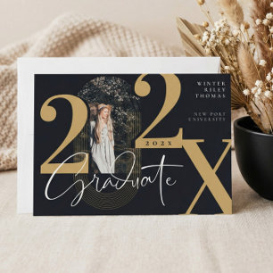 Modern Graduate Script 2022 Concentric Arch Photo Invitation