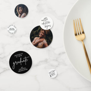 Modern Graduate Script Custom Photo  Confetti