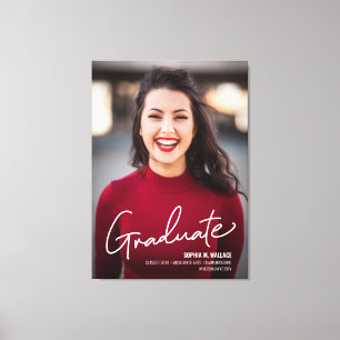 Modern Graduate Script Photo Class of Graduation Canvas Print