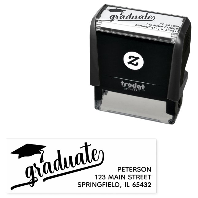 Modern Graduate Script Return Address Self-inking Stamp (In Situ)