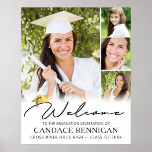 Modern Graduate Simple Script Welcome 4 Photos Poster
