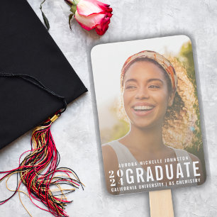 Modern Graduate Typography Class of 2024 Photo Hand Fan