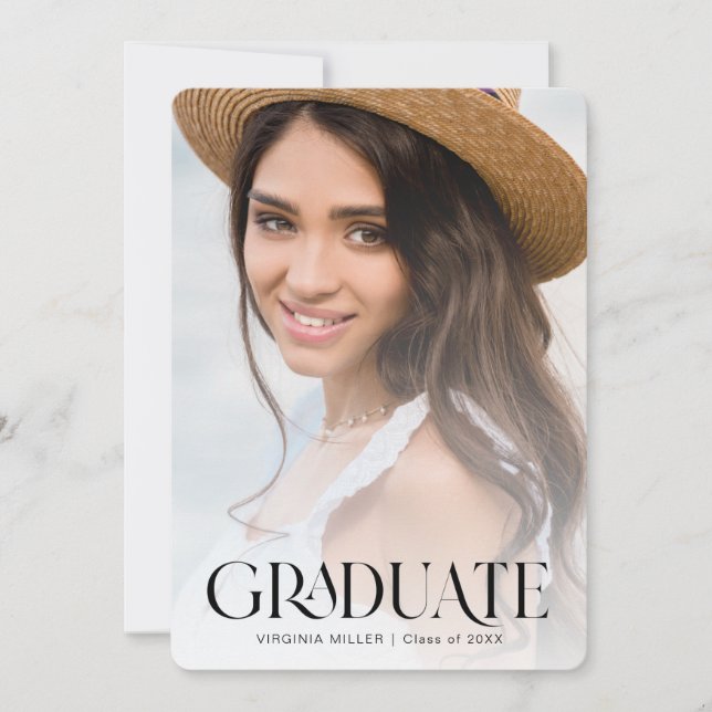 Modern Graduate Typography Graduation Announcement (Front)