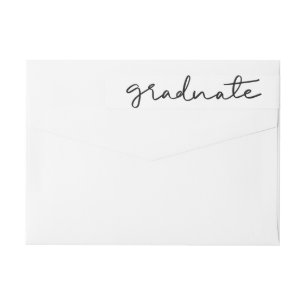 Modern Graduate Typography Minimal Wrap Around Label