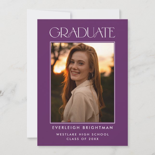 MODERN GRADUATE TYPOGRAPHY PHOTO GRADUATION INVITE (Front)