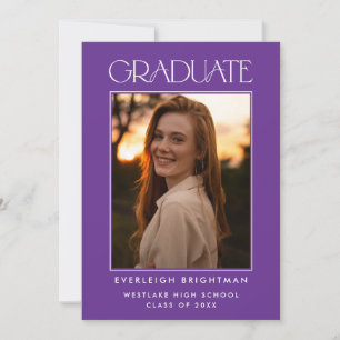 MODERN GRADUATE TYPOGRAPHY PHOTO GRADUATION INVITE