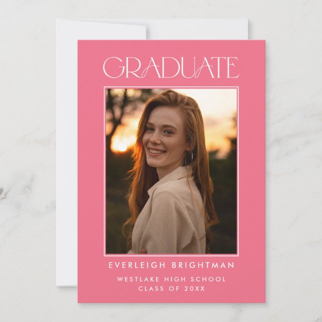MODERN GRADUATE TYPOGRAPHY PHOTO GRADUATION INVITE (Front)