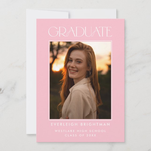 MODERN GRADUATE TYPOGRAPHY PHOTO GRADUATION INVITE (Front)