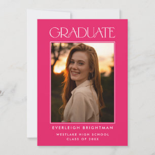 MODERN GRADUATE TYPOGRAPHY PHOTO GRADUATION INVITE