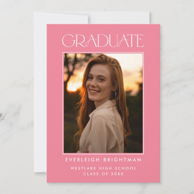 MODERN GRADUATE TYPOGRAPHY PHOTO GRADUATION INVITE (Front)
