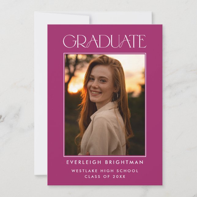 MODERN GRADUATE TYPOGRAPHY PHOTO GRADUATION INVITE (Front)