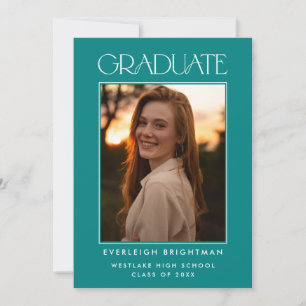 MODERN GRADUATE TYPOGRAPHY PHOTO GRADUATION INVITE