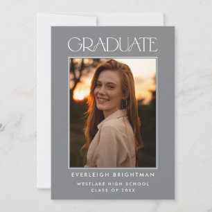 MODERN GRADUATE TYPOGRAPHY PHOTO GRADUATION INVITE