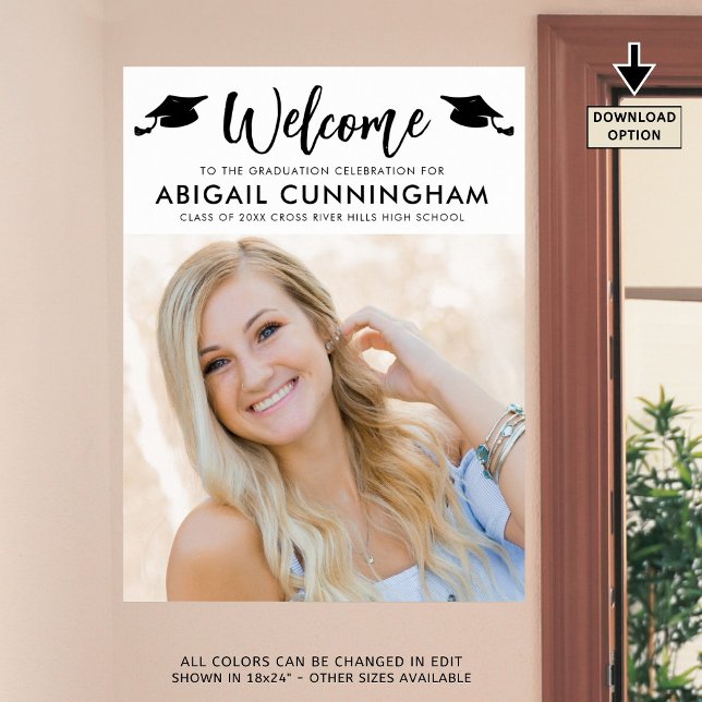 Modern Graduate Welcome Photo Simple Script Poster (Creator Uploaded)