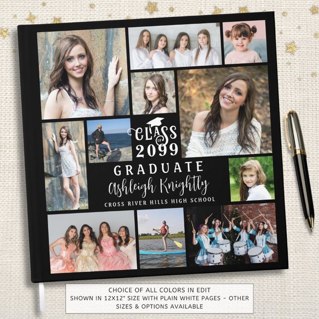 Modern Graduation 11 Photo Collage Guestbook (Creator Uploaded)