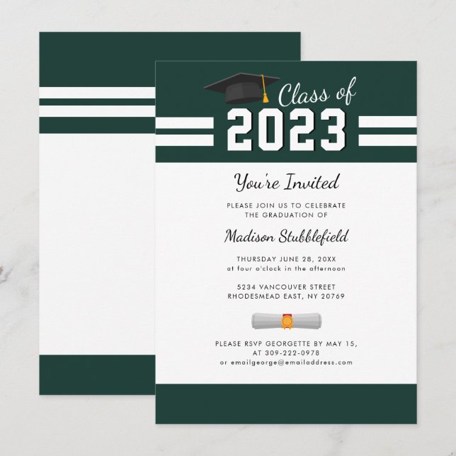 Modern Graduation 2025 Grad Party Invitation (Front/Back)